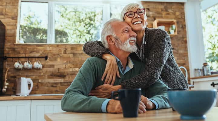 Mature man with healthy testosterone levels enjoying time together with his significant other