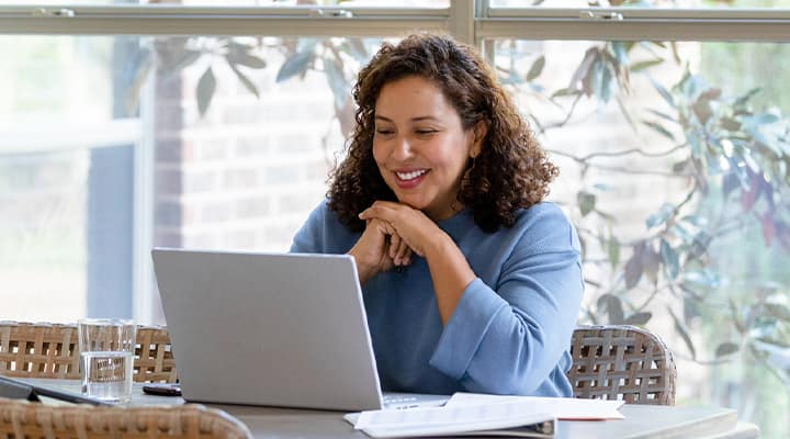 Woman reading test results