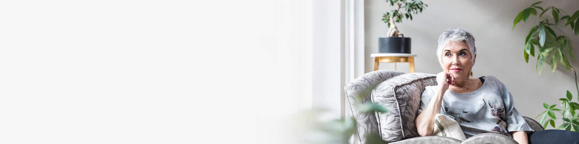 Woman reflecting on the effects of ovarian cancer